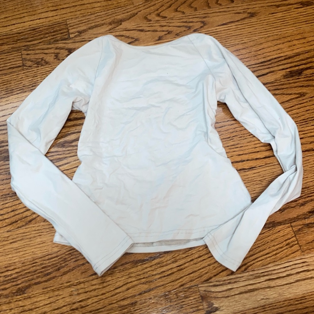 Cream backless long sleeve